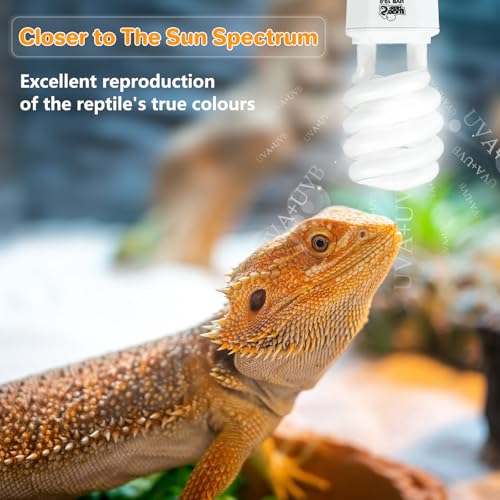 LUCKY HERP UVA UVB Reptile Light 10.0, Desert UVB 150 Compact Fluorescent Lamp, UVB Light for Reptiles 23W, UVA UVB Reptile Light Bulb, UVB Bulb for Reptiles Bearded Dragons Lizards Tortoises Snakes - style: UVB10.0 23W
