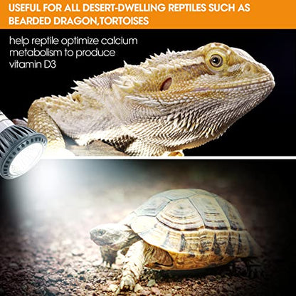 Premium High-Intensity UVB Reptile Light for Optimal Calcium Metabolism,5-Watt 10.0 Desert UVB Light Ideal for Desert-Dwelling Reptiles Bearded Dragons Tortoises - style: Desert 10.0 UVB