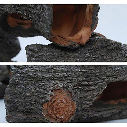 Aquarium Log Aquarium Wood Hollow Tree Trunk Decorations Fish Tank Driftwood Aquarium Hideout Cave Ornament for Fish Tank Terrarium