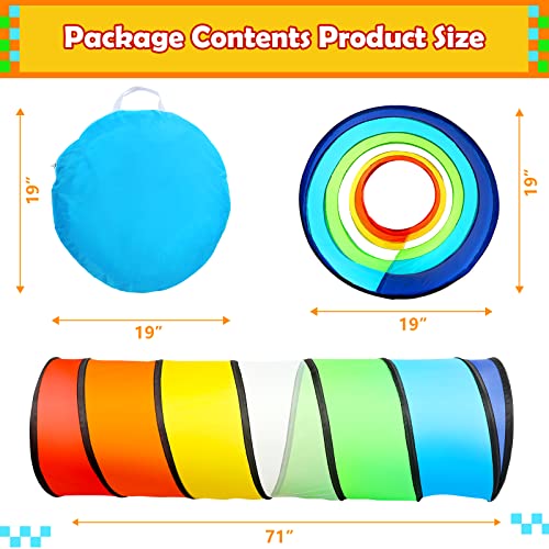 PigPigPen Kids Tunnel for Toddlers,Pop Up Play Tunnel Tent for Babies or Dogs, Indoor & Outdoor Toys for Kids Backyard Playset (Rainbow Play Tent) - style: Rainbow play tent
