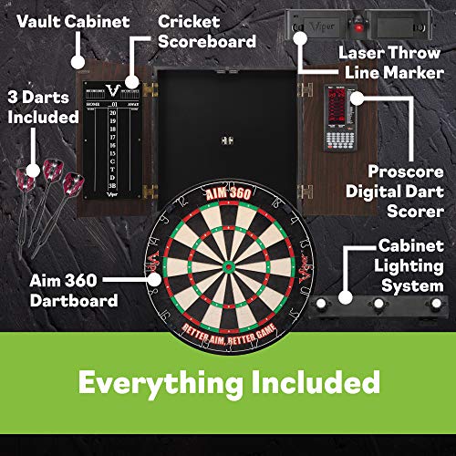 Deluxe Dartboard Cabinet with Integrated Pro Score and Cricket Scoreboard - style: Elite
