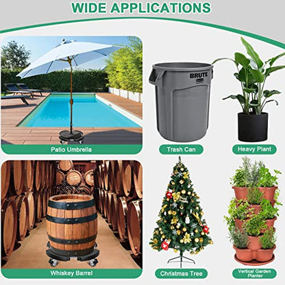 sanyi Plant Caddy with Wheels, 2Pack 15-21" Adjustable Rolling Plant Stands | Heavy Duty Large Plant Potted Trolley Dolly Cart Garden Tower Pot Greenstalk Vertical Planter Umbrella Base,Black - color: Black, size: 2