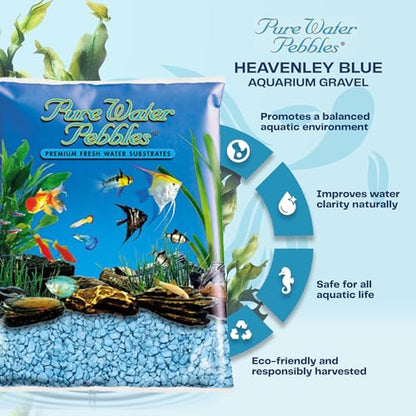 Heavenly Blue Aquarium Gravel - 5 lbs - Non-Toxic, Colorfast, Vibrant Substrate for Aquariums, Terrariums, Ponds & Crafts
