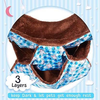 Weewooday 3 Pcs Rat Hammock 3 Tier Ferret Hammock Blue Purple Green | Cage Hanging Bed Cage Accessories for Pet Guinea Pig Hamster Parrot Sugar Glider Ferrets Rat Chinchilla Playing Sleeping - color: Blue, purple, green