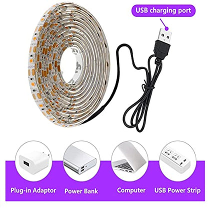 LED Grow Light Strips,Waterproof Full Spectrum Plant Grow Light, USB 16ft 300LEDs, Flexible Growing Lamp for Indoor Plants Succulents Hydroponics Greenhouse Gardening - size: 5M