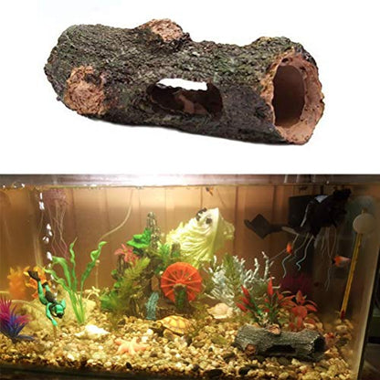 Aquarium Log Aquarium Wood Hollow Tree Trunk Decorations Fish Tank Driftwood Aquarium Hideout Cave Ornament for Fish Tank Terrarium