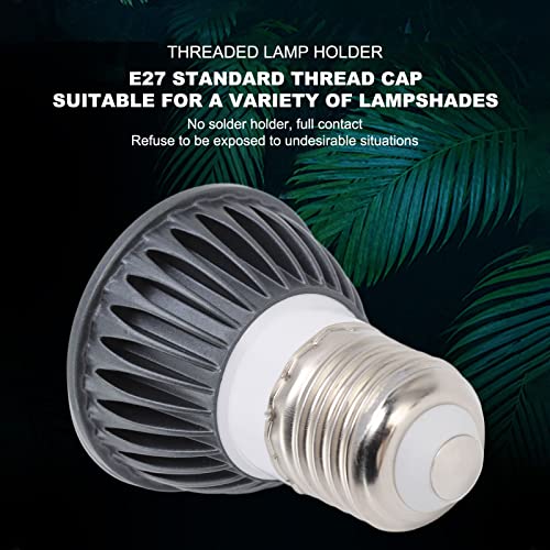 Reptile Heat Lamp, UVA UVB Reptile Light Light Bulb E27 Heat Lamp Bulbs Full Spectrum Light Bulb Sunbathe Heat Lamp for Reptile Amphibian Lizard Snake (Black 10.0)