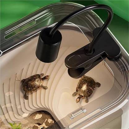 Reptile Tank Sun Terrace Turtle Villa Feeding Box Perfect Habitat for Your Aquatic Pets Easy Assembly(Gris) - color: Gris