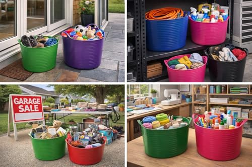 Tubtrugs SP26GBK Red Gorilla Medium-6.8 gallons SL26 Bucket, Black