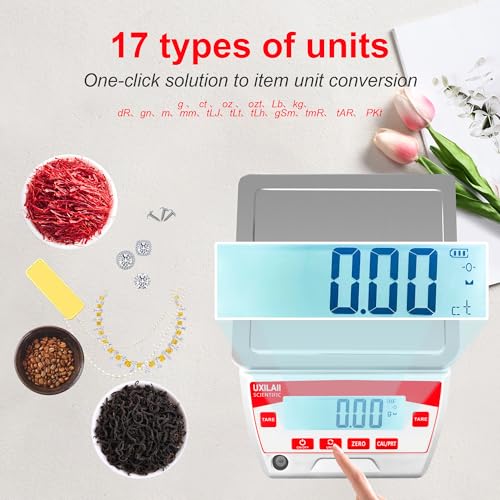 Lab Scale 2200g x 0.01g High Precision Electronic Analytical Balance 0.01g Accuracy Laboratory Balance Digtal Scale Gram Scale Jewelry Scale with 500g Calibration Weight - size: 2200g0.01g