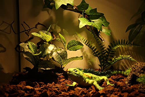 Aqua KT Reptile Terrarium Forest Tree with Plant Leaves for Amphibian Habitat Décor Lizard Snake Turtle Supplies