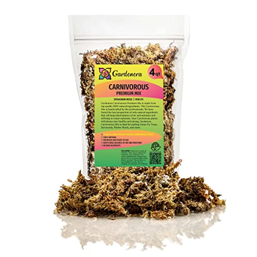 Sphagnum Moss Potting Mix for Carnivorous Plants, Moss and Perlite Blend for Potting Venus Fly Traps, Sarracenia, Pitcher Plants - 75% Sphagnum Moss + 25% Perlite - Made in USA - 4 Quart - size: 4 Quart Bag, style: Carnivorous Plant Soilless Mix