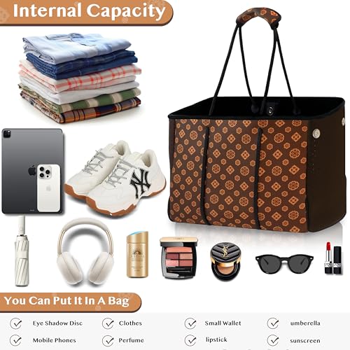 Hibala Neoprene Multipurpose Beach Bag,Gym/Travel/Pool Bag,Tote For Women&Men - color: Classic Coin Printing