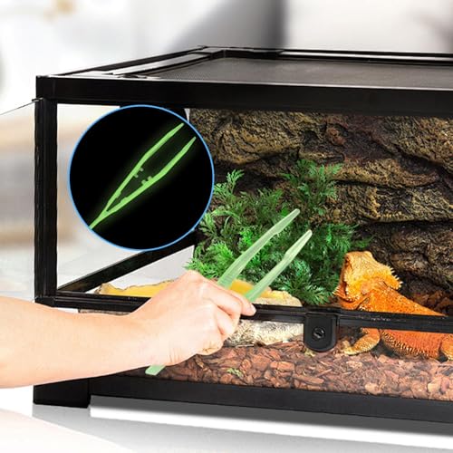 Glow Feeder Tweezers – Long Reptile Feeding Tool, Comfortable Grip, Sturdy Anti-Skid Construction, Precise Tip, Easy to Clean | Pet Feeding Accessory with Snake Lizard Tortoise Spider Frog Handling Fu