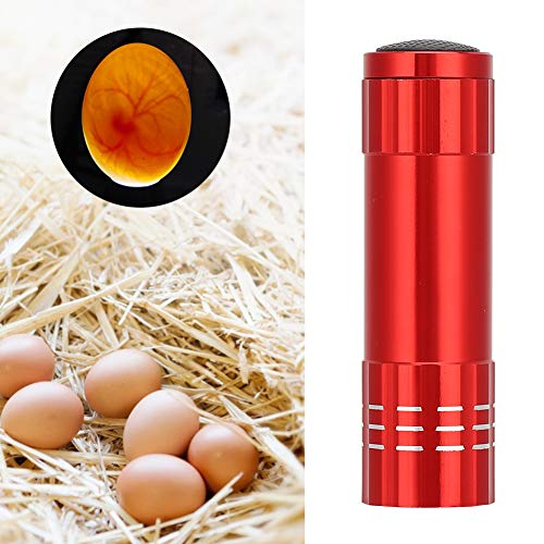 Egg Candler, Cool Light Portable Egg Candling Lamp with High Intensity Light, for Chicken, Goose, Duck, Eggs, Incubation Learning (Red)