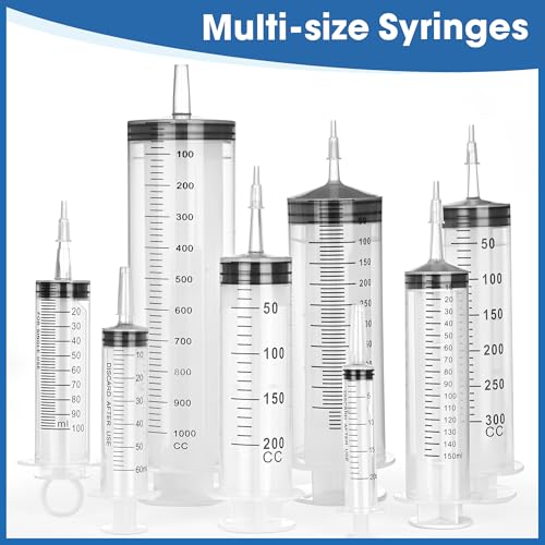 150mL Plastic Syringe for Liquid - 3 Pack Large Syringes with Adapter | Individually Wrapped for Scientific Labs, Feeding, Oil Filling - style: 150mL
