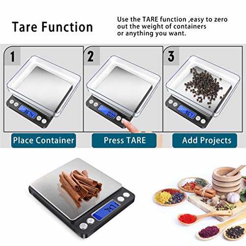 Fuzion Digital Gram Scale .01 Gram Accuracy, 500g Digital Jewelry Scale | Small Kitchen Food Scale with 2 Trays for Powder, Coffee, Gold, Coin, Small Reptile - Weight Gram and Oz - color: Black