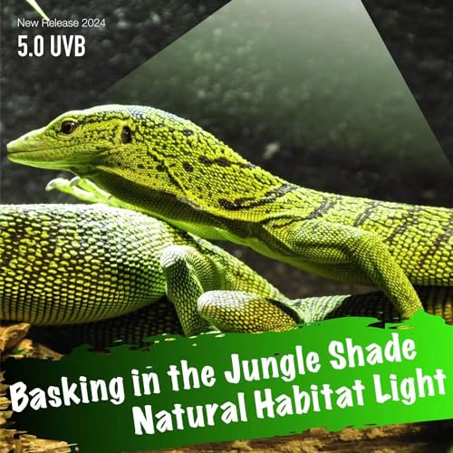 UVB Reptile Light, UVB5.0 24W, UVA UVB Reptile Light Bulb Lamp for Turtle Snake Lizard Leopard Gecko,Crested Gecko, UVB Bulbs for Tropical Reptiles