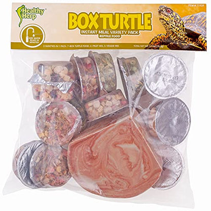 Healthy Herp Box Turtle Food Instant Meal for Reptiles - Nutritious Turtle Food, Tortoise Habitat Accessories - Made in USA - for Box Turtles, Lizards, Tortoises - Variety Pack (14 Cups & 1 Dish) - size: 2.65 Ounce (Pack of 1), style: 14-Pack Cups