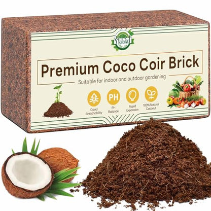 Halatool 1 Pack Coco Coir Brick, Organic Coconut Coir Soil for Plants | Organic Coco Coir Soil, pH Balanced & Low EC – Expanding Seed Starter, Potting Mix for Plants, Flowers & Reptiles - size: 1 Pack