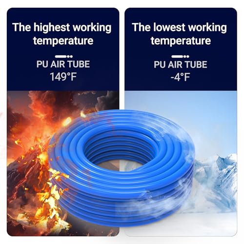 8mm(5/16 Inch) OD 5mm ID Blue Polyurethane PU Pneumatic Air Hose Tubing 98.4 Feet/30Meter Air Brake Line Tubing Compressed Accessories - color: Blue, size: 8MM OD/98.4 Feet