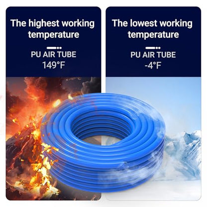 6mm OD 4mm ID Blue Polyurethane PU Pneumatic Air Hose Tubing 98.4 Feet/30Meter Air Brake Line Tubing Compressed Accessories - color: Blue, size: 6MM OD/98.4 Feet