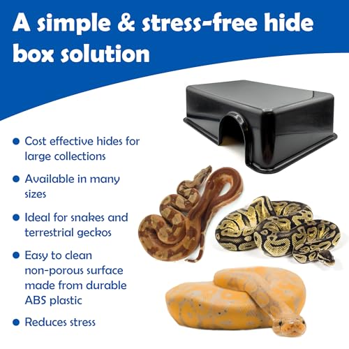 Pangea Reptile Hide Box, X-Large 16.25"x11"x4.5" | Fits Most Standard Rack Units, Usable as Snake Tank Accessories, Good for Ball Python, Boas, Leopard Geckos, Kingsnake - size: F- X-Large