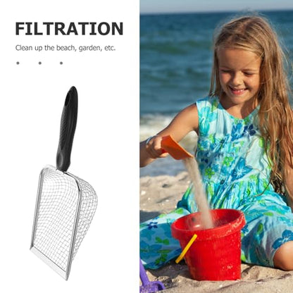 Beach Shell Shovel 10.43 Inch Lightweight Fine Mesh Sand Scoop for Reptile Substrate Cleaning Outdoor Beach and Garden Use