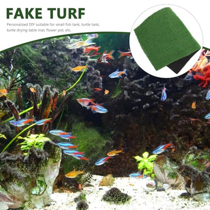 Homoyoyo Artificial Turtle Basking Platform Turf, Simulation Grass for Turtle Tank and Aquarium, Climbing Platform Turf for Reptile Habitat, Green 19. 7x9. 8 Inch