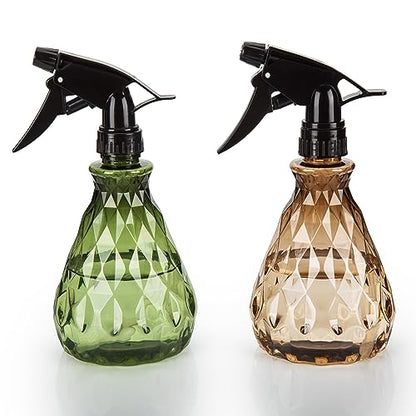 wugongshan 2 Pcs Spray Bottles, 500 ml/17 oz Empty Water Spray Bottles, Plastic Reusable Adjustable Mist Sprayer Squirt Bottles Containers Refillable for Cleaning Solutions, Gardening, Plants - color: Brownish and Green