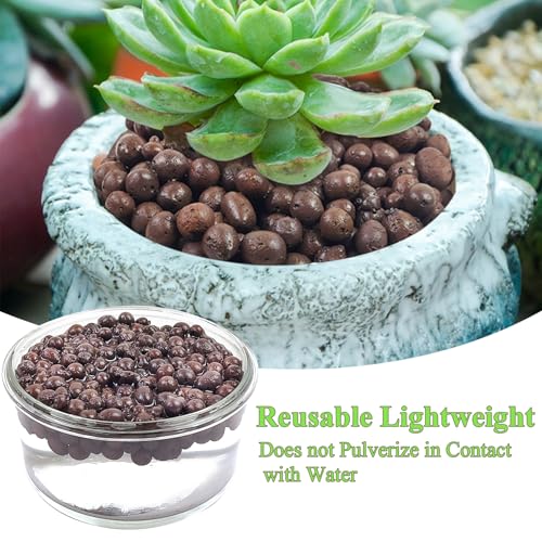 FANTIAN Clay Pebbles for Plants, 2 lbs Aquatic Plant Soil, 8-12 mm | Leca Clay Balls for Plants, Orchid Potting Mix, Soil Drainage, Used in Hydroponic Growing, Help with Root Development - color: Clay Pebbles