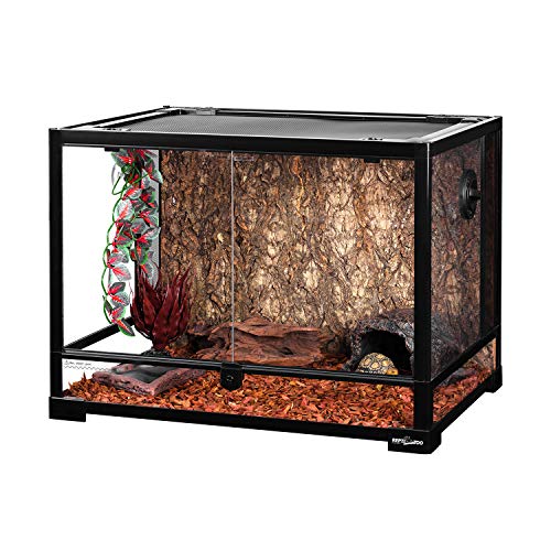 REPTI ZOO Large 34 Gallon Reptile Glass Tank,Front Opening Double Hinge Door 24" x 18" x 18", Screen Ventilation Terrarium (Backgrounds not Include) - size: 24" x 18" x 18" (34 Gallon)