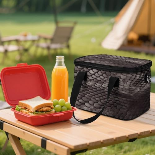 Classic Snake Skin Insulated Cooler Bag Lunch Bag Lunchbox | 600D Waterproof Oxford Insulated Lunch Bag leakproof Portable Cooler Tote Bags Reusable Lunch Bag for picnic camping travel