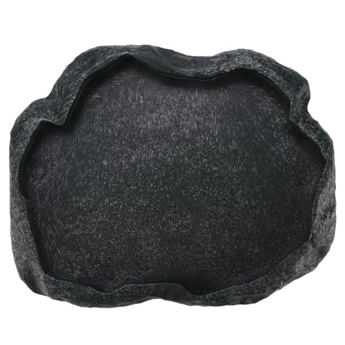 Reptile Water Dish, Resin Feeding Bowl for Tortoise | Made of durable resin, safe for snakes, lizards, iguanas, frogs, and other amphibians. Ideal for feeding and drinking.