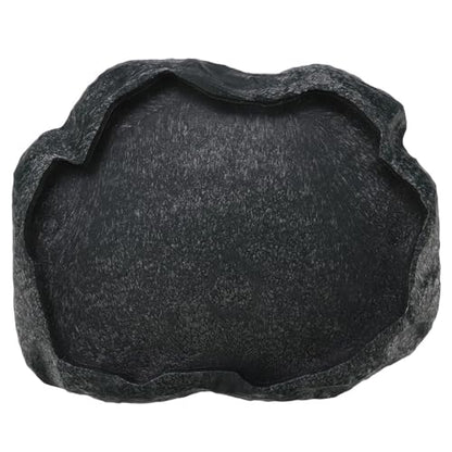 Reptile Water Dish, Resin Feeding Bowl for Tortoise | Made of durable resin, safe for snakes, lizards, iguanas, frogs, and other amphibians. Ideal for feeding and drinking.