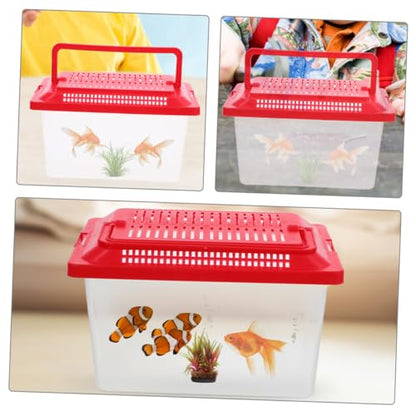 BESPORTBLE Portable Fish Tank Breathable Lid Plastic Turtle Carrier for Reptiles Lightweight Aquatic Pet Transport Box for Travel and Outdoor Use