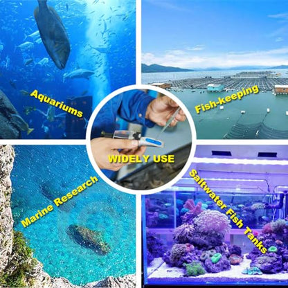 Agriculture Solutions Salinity Refractometer for Seawater and Marine Fishkeeping Aquarium 0-100 PPT with Automatic Temperature Compensation