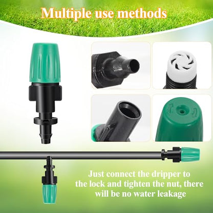50 Pcs 1/4" Misting Nozzles Drip Irrigation Spray Emitters | Adjustable Flow 1/4 Inch Drip Irrigation Atomizing Nozzles Irrigation Sprinkler Heads for Garden Irrigation Misting System - color: Barbed Spray