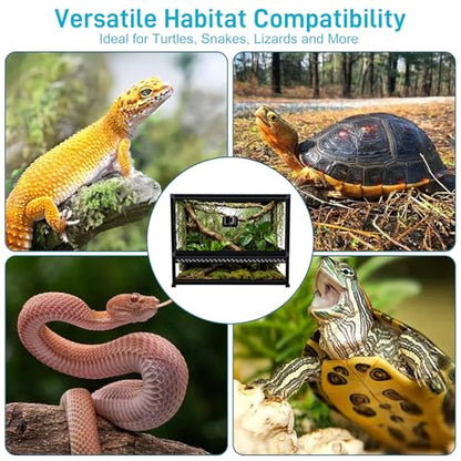 16 Gallon Reptile Glass Enclosure 22" x 14" x 12“ | Front Opening Reptile Terrarium Tank, Easy Assembly Habitat for Geckos, Small Lizards, Corn Snakes, Frogs, Hermit Crab - size: 22" x 14" x 12"