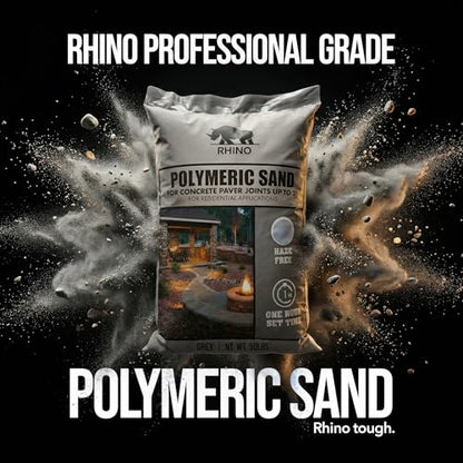 RHINO POLYMERIC SAND, Joint Stabilizing Sand for Pavers, Natural Stone, Brick, Flagstone, Hardscape Patio Walkway Driveway and Retaining Wall up to 2 Inch (50 Pound, Slate Gray) - color: Slate Gray, size: 50 Pound