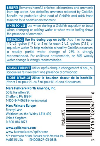 API GOLDFISH PROTECT Aquarium Water Conditioner 4-Ounce Bottle - size: Water Conditioner