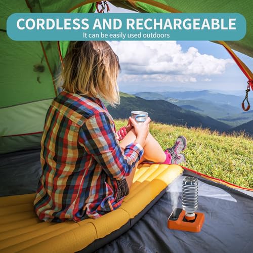 Travel Humidifier, Portable Humidifier for Plants, Bedroom, Office, Hotel or Car, 5000mAh Battery Operated Mini Cool Mist Humidifiers, Quiet 23dB, Auto-off, Night Light & BPA-Free, Orange-Red - color: Orange-Red