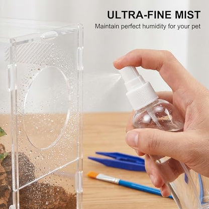 Jumping Spider Accessories Kit 5 Pcs,Spider Enclosure Starter Kit with Bottle,2 Soft Paint Brushes for Gentle Handling & 2 Plastic Feeding Tweezers for Care Tools