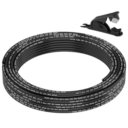 5/32" DOT Air Line, 50FT SAE J844 PA12 Nylon Air Tubing with Cutter | 5/32" DOT-Approved Brake Line, Flexible PA12 Nylon Tubing for Air Suspension Kit, Truck Trailer Brake System & Fluid Transfer - size: 5/32" OD 50FT