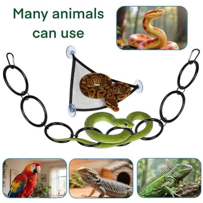 Snake Climbing Rings for Ball Python,Snake Enrichment Toys Ball with Hammock,Reptiletank Cage Decor Habitat Accessories for Terrarium