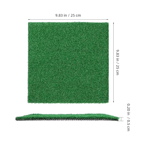 Toddmomy Turtle Basking Platform, Artificial Grass Mat for Aquarium, Square Floating Dock with Ramp for Aquatic Turtles, Reptile Resting Terrace and Tank Landscaping Accessories (9.8" x 9.8")