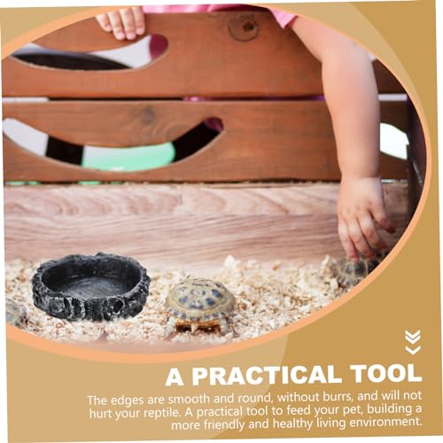 MERRYHAPY Crawling Pet Food Storage Basin Reptile Accessory Snake Water Dish Reptile Bowl Food Feeding Container Turtle Dish