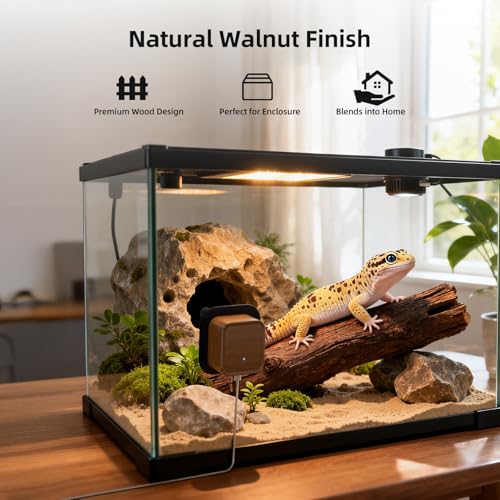 5MP Aquarium & Terrarium & Fish Tank Camera, Time Lapse WiFi Reptile Camera | 120° Anti-Glare Wide Angle Lens, Walnut Wood Case, Motion Detection, Video Playback, Easy Magnetic Mount for Pet Monitoring