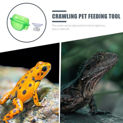 2pcs Escape Proof Reptile Food Bowl and Water Dish Plastic Feeding Basin for Gecko, Spider, Frog Terrarium Use