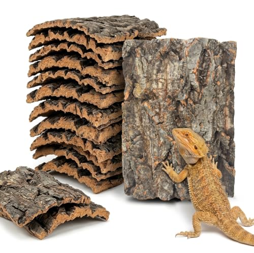 10 Pcs Natural Cork Bark, Reptile Cork Bark 5.9x7.9 Inches, Cork Bark Climbing Mat for Reptiles Turtle Dragon Lizard Geckos Bearded Geckos Frogs, Terrarium Background Habitat Decor - color: 5.9x7.9 Inches-10pcs